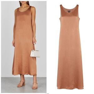 EILEEN FISHER Dusky Rose Sleeveless Silk Maxi Dress NWOT